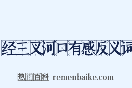 经三叉河口有感反义词是什么意思的图片